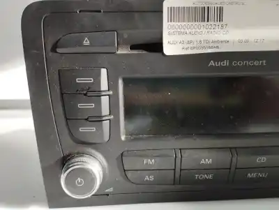 Second-hand car spare part audio system / radio cd for audi a3 (8p) 1.6 tdi ambiente oem iam references 8p0035186ab  8p0035186ab