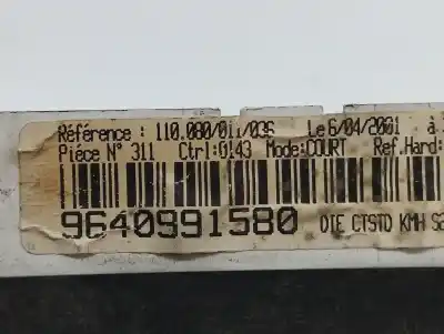 Pièce détachée automobile d'occasion compteur de vitesse tableau de bord pour peugeot 106 (s1) cocktail références oem iam 9640991580 9640991580 