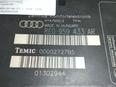 Second-hand car spare part comfort module for audi a4 berlina (8e) 2.0 20v cat (alt) oem iam references 8e0959433ar 8e0959433ar 