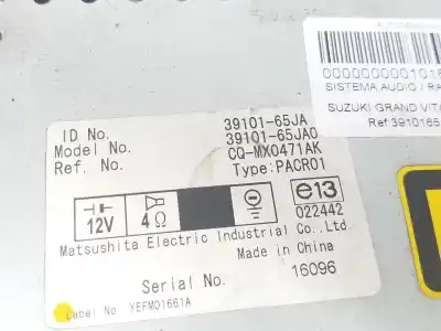 Pezzo di ricambio per auto di seconda mano impianto audio / radio cd per suzuki grand vitara jb (jt) 1.9 ddis turbodiesel riferimenti oem iam 3910165ja