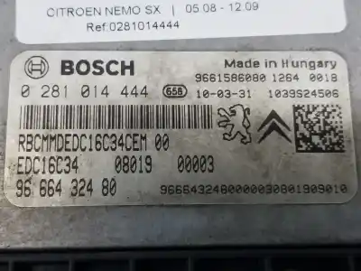 Second-hand car spare part ecu engine control for citroen nemo sx oem iam references 0281014444 9666432480 028014444