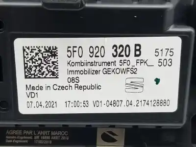 Peça sobressalente para automóvel em segunda mão quadrante por seat ateca (kh7) motor 1.0 ltr. - 85 kw tsi referências oem iam 5f0920320b  5f0920320b
