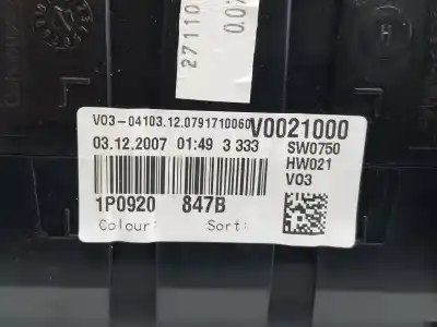 Peça sobressalente para automóvel em segunda mão quadrante por seat leon (1p1) 1.9 tdi referências oem iam 1p0920847b  1p0920847b