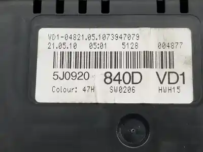 Peça sobressalente para automóvel em segunda mão quadrante por skoda fabia combi (5j5) family referências oem iam 5j0920840d  