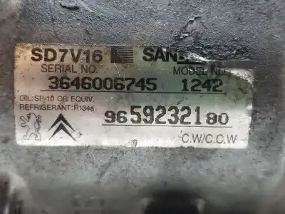 Автозапчастина б/у компресор кондиционера для fiat scudo combi (272) 1.6 jtdm cat посилання на oem iam 9659232180 1242 9659232180