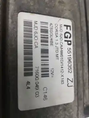 Second-hand car spare part ecu engine control for opel corsa c essentia oem iam references 55196352zj  55196352zj