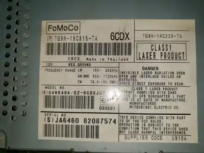 Peça sobressalente para automóvel em segunda mão sistema de áudio / rádio cd por jaguar xf ajd referências oem iam 7g9n18c815ta  