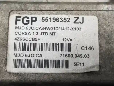 Peça sobressalente para automóvel em segunda mão centralina de motor uce por opel corsa c blue line referências oem iam 55196352zj