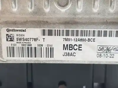 Second-hand car spare part ecu engine control for ford focus lim. (cb4) trend oem iam references 7m5112a650bce  7m5112a650bce