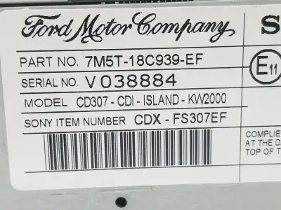 Автозапчасти б/у аудиосистема / радио cd за ford focus lim. (cb4) trend ссылки oem iam 7m5t18c939ef  7m5t18c939ef