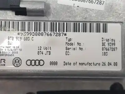 Second-hand car spare part multifunction display for audi a6 berlina (4f2) 2.8 fsi quattro oem iam references 8t0919603c  8t0919603c