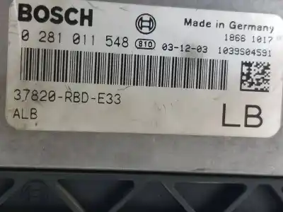 İkinci el araba yedek parçası ecu motor kontrol cihazi için honda accord tourer (cn/cm) 2.2i ctdi executive oem iam referansları 0281011548 4079180610 0281011548