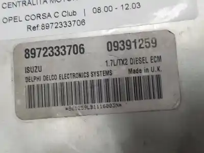 Автозапчастина б/у ебу контролер двигуна для opel corsa c club посилання на oem iam 8972333706 09391259 8972333706
