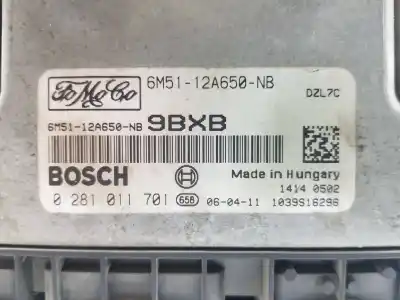 Second-hand car spare part ecu engine control for ford focus berlina (cap) ambiente (d) oem iam references 6m5112a650nb  0281011701