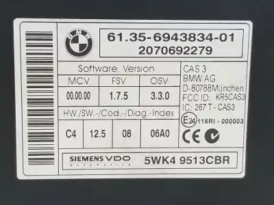 Second-hand car spare part electronic module for bmw serie 1 berlina (e81/e87) 118d oem iam references 694383401  694383401