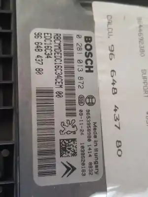 Peça sobressalente para automóvel em segunda mão  por CITROEN C4 BERLINA  Referências OEM IAM 9664843780 0281013872 9664843780