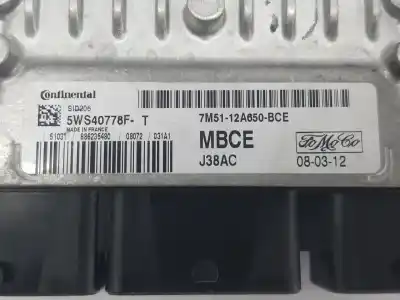 Second-hand car spare part ecu engine control for ford focus berlina (cap) ambiente (d) oem iam references 7m5112a650  7m5112a650