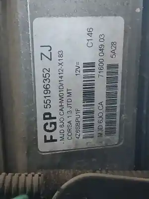 Peça sobressalente para automóvel em segunda mão  por OPEL CORSA C  Referências OEM IAM 55196352  