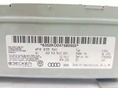 Pezzo di ricambio per auto di seconda mano impianto audio / radio cd per audi a6 berlina (4f2) 3.2 fsi riferimenti oem iam 4f0035541  4f0035541