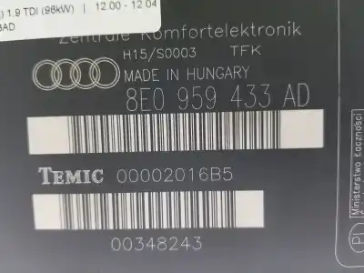 Pezzo di ricambio per auto di seconda mano modulo elettronico per audi a4 berlina (8e) 1.9 tdi (96kw) riferimenti oem iam 8e0959433ad  8e0959433ad