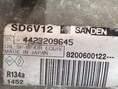 Second-hand car spare part air conditioning compressor for renault clio iii 1.5 dci diesel cat oem iam references 8200600122  sd6v121452