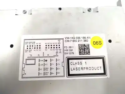 İkinci el araba yedek parçası ses sistemi / radyo cd için volkswagen golf vi (5k1) rabbit bluemotion oem iam referansları 1k0035186an  