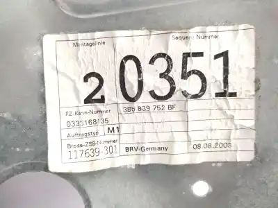 Автозапчастина б/у регулятор скла заднього правого для volkswagen passat berlina (3b3) 1.9 tdi посилання на oem iam 3b5839752bf  3b5839462a