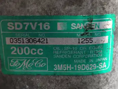 Pezzo di ricambio per auto di seconda mano compressore aria condizionata per mazda 3 berlina (bk) 1.6 cd diesel cat riferimenti oem iam 3m5h19d623sa bp8f61450b sd7v161255