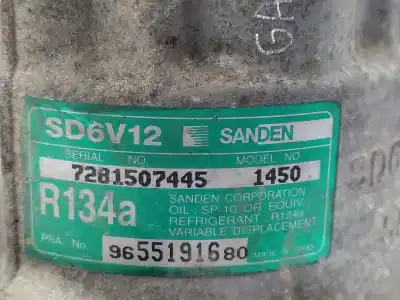 Second-hand car spare part air conditioning compressor for citroen c3 1.4 hdi exclusive oem iam references 9655191680 6453qg ad6v121450