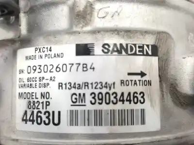 Автозапчасти б/у компрессор кондиционера воздуха за opel astra k (b16) 1.4 turbo (68) ссылки oem iam 39034463 95525472 pxc148821p
