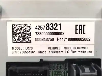 Second-hand car spare part multifunction display for opel astra k (b16) 1.4 turbo (68) oem iam references 42578321  555343750