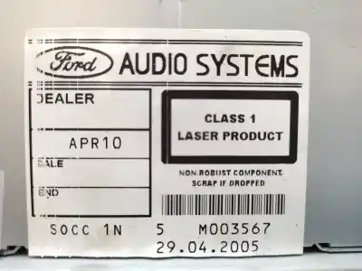 Автозапчасти б/у аудиосистема / радио cd за ford focus c-max (cap) ambiente (d) ссылки oem iam 3m5f18c821ag  