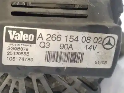 Recambio de automóvil de segunda mano de alternador para mercedes-benz clase b (w245) 170 (245.232) referencias oem iam a2661540802  dg9b079