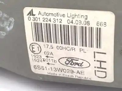 Автозапчасти б/у правая фара за ford fiesta vi (cb1, ccn) 1.4 tdci ссылки oem iam 6s6113w029ae 0301224312 1526779