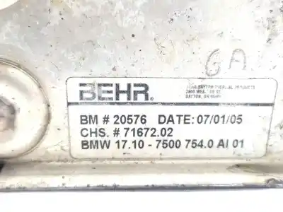 Peça sobressalente para automóvel em segunda mão radiador de óleo do motor por bmw x5 (e53) 3.0 d referências oem iam 17107500754  