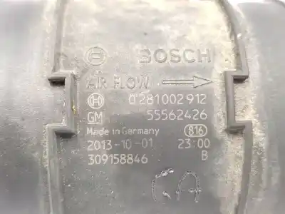 Автозапчастина б/у витратомір повітря для opel zafira tourer c (p12) 2.0 cdti (75) посилання на oem iam 55562426 0281002912 