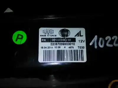 Second-hand car spare part right tailgate light for fiat doblo ii cargo (263) 1.3 16v jtd cat oem iam references 00518106730  02037099900010