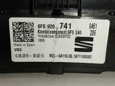 Автозапчастина б/у панель інструментів для seat ibiza v (kj1, kjg) 1.6 tdi посилання на oem iam 6f0920741  
