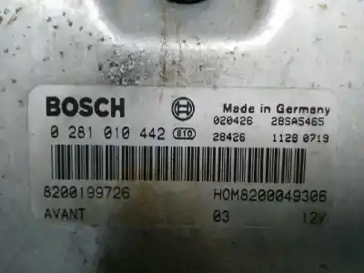 Pezzo di ricambio per auto di seconda mano centralina motore per renault megane i fase 2 berlina (ba0) 1.9 dti diesel 80 cv / 59 kw riferimenti oem iam 8200199726 hom8200049306 0281010442