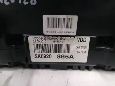 Second-hand car spare part dashboard for volkswagen caddy ka/kb (2c) 1.6 tdi oem iam references 2k0920865a  