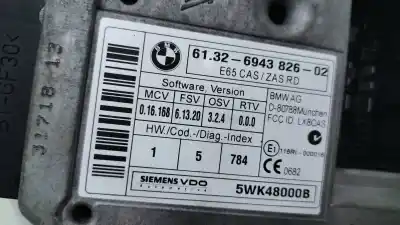 Second-hand car spare part ignition switch for bmw serie 7 (e65/e66) 745i oem iam references 61326942487 36361111 5wk48000