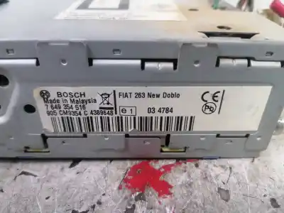 Second-hand car spare part audio system / radio cd for fiat doblo ii cargo (263) 1.3 16v jtd cat oem iam references 7649354516  7355124860