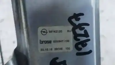 Second-hand car spare part rear right window regulator for opel astra k lim. 5türig 1.4 16v sidi turbo oem iam references 39142320  e05847100