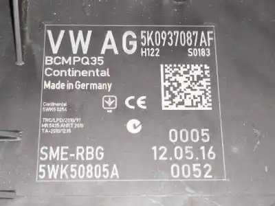 Second-hand car spare part electronic module for volkswagen scirocco (138) r-line bmt oem iam references 5k0937087af  5wk50805a