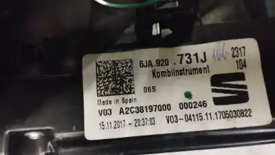 Second-hand car spare part dashboard for seat toledo (kg3) reference oem iam references 6ja920731j  a2c38197000