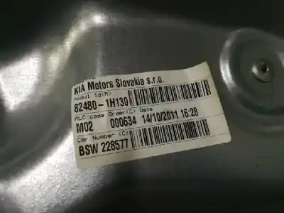 Second-hand car spare part passenger side right window regulator for kia cee´d drive oem iam references 824801h130  