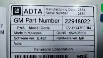 Second-hand car spare part multifunction display for opel meriva b 1.6 cdti dpf oem iam references 22948022 652508805 cvfg43f0rm
