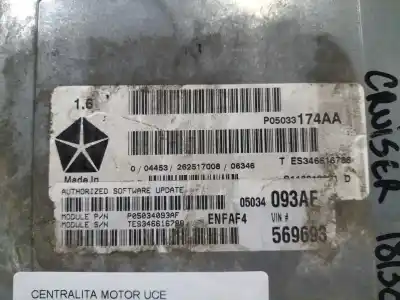 Second-hand car spare part ecu engine control for chrysler pt cruiser (pt_) 1.6 oem iam references p05033174aa s117219001 p05033174aa