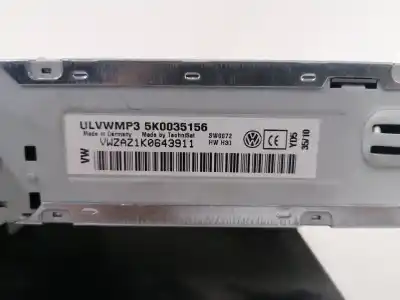 Second-hand car spare part audio system / radio cd for volkswagen caddy ka/kb (2c) 1.6 tdi oem iam references 5k0035156  