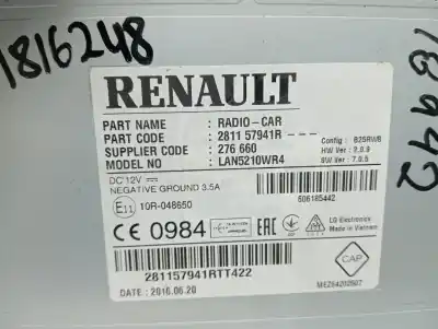 Second-hand car spare part multifunction display for renault clio iv limited oem iam references 281157941r  